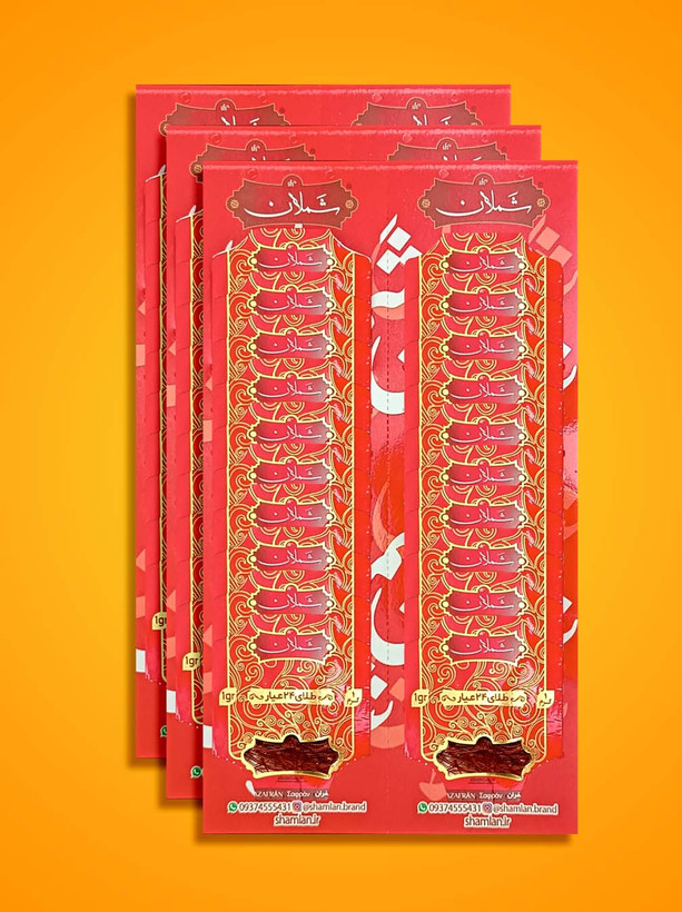 زعفران نگین شملان یک گرم طرح دو تا پنج ورق